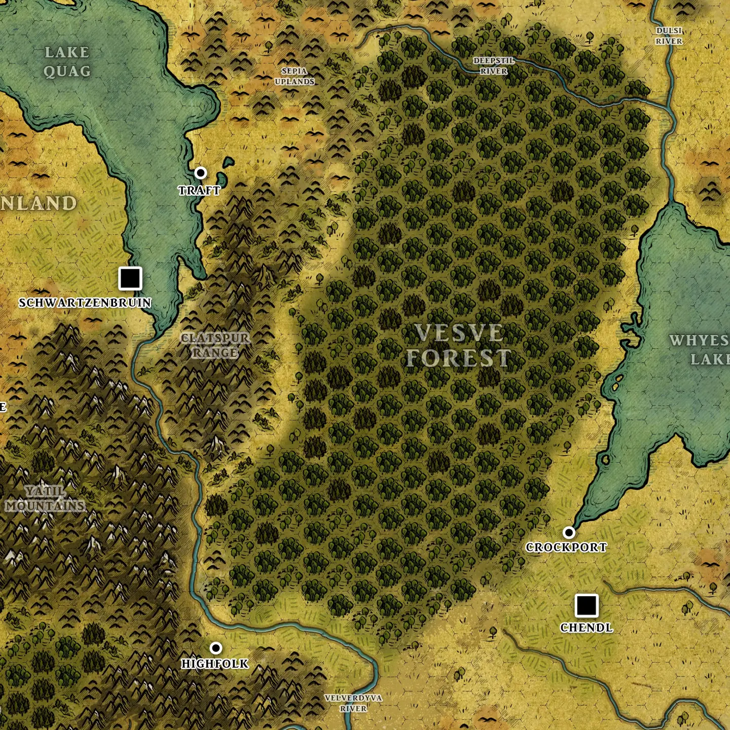 Highfolk Region Map